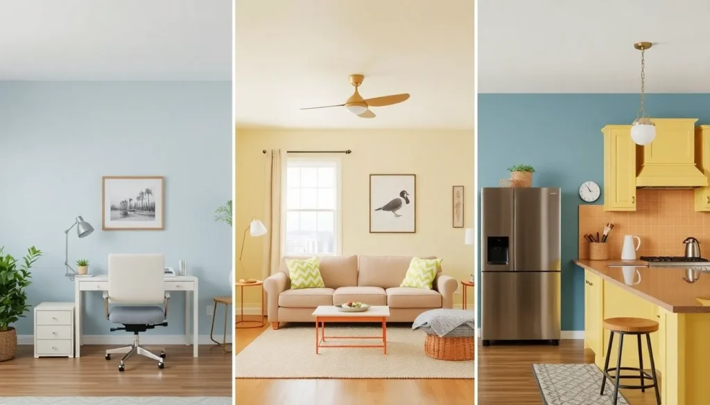 color psychology in home decor shown through room-specific color choices