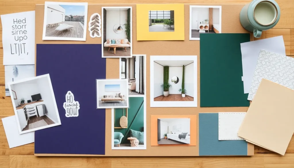 mood board with various home decor styles to help with choosing home decor style