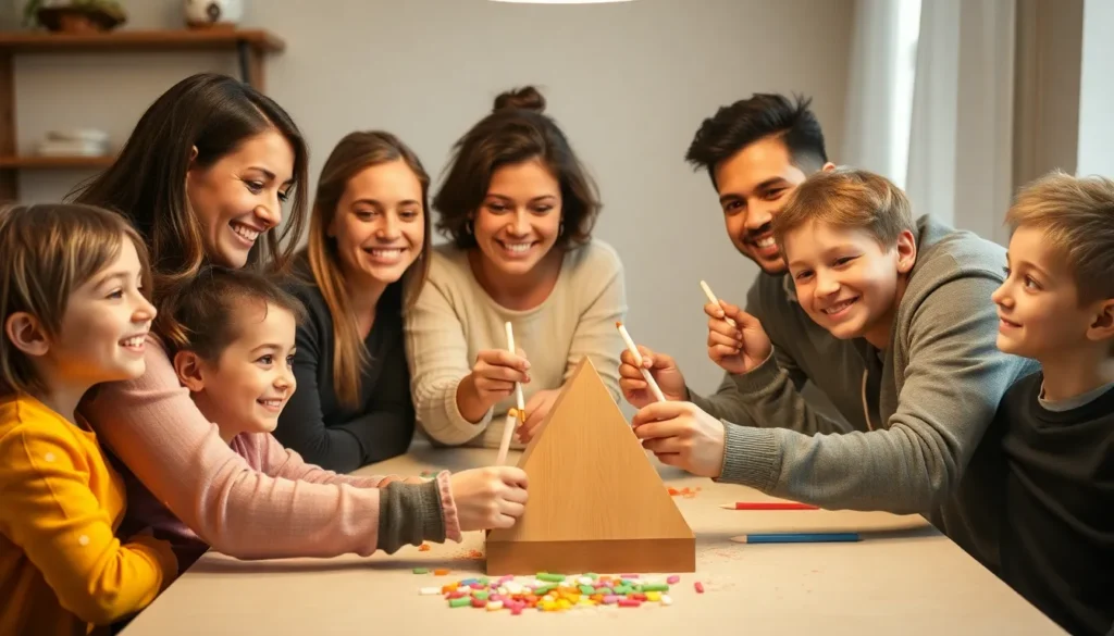 family making DIY decor together showing memory-making benefits of DIY home decor