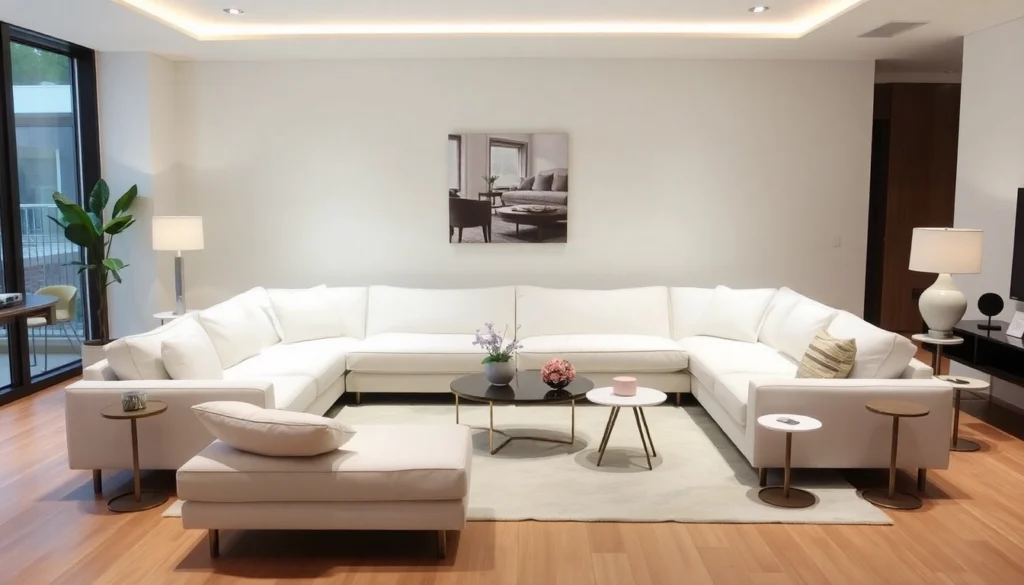 Stylish living room showing a common home decor shopping mistake with impractical furniture