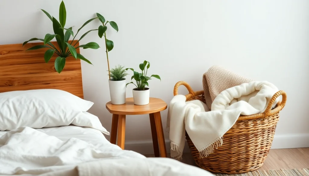 cozy bedroom ideas with plants and natural textures