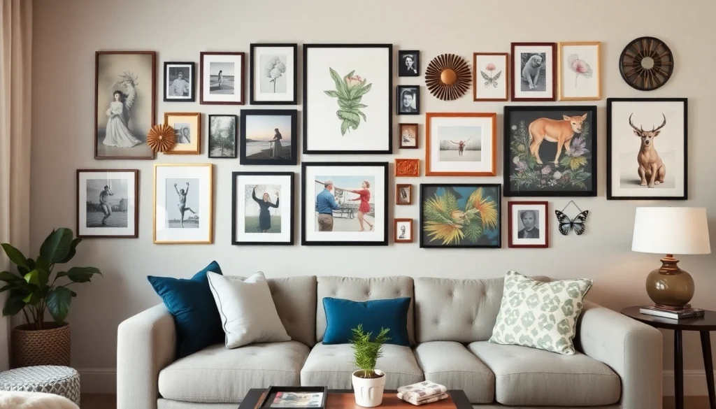 Personalized gallery wall for unique living room decor inspiration
